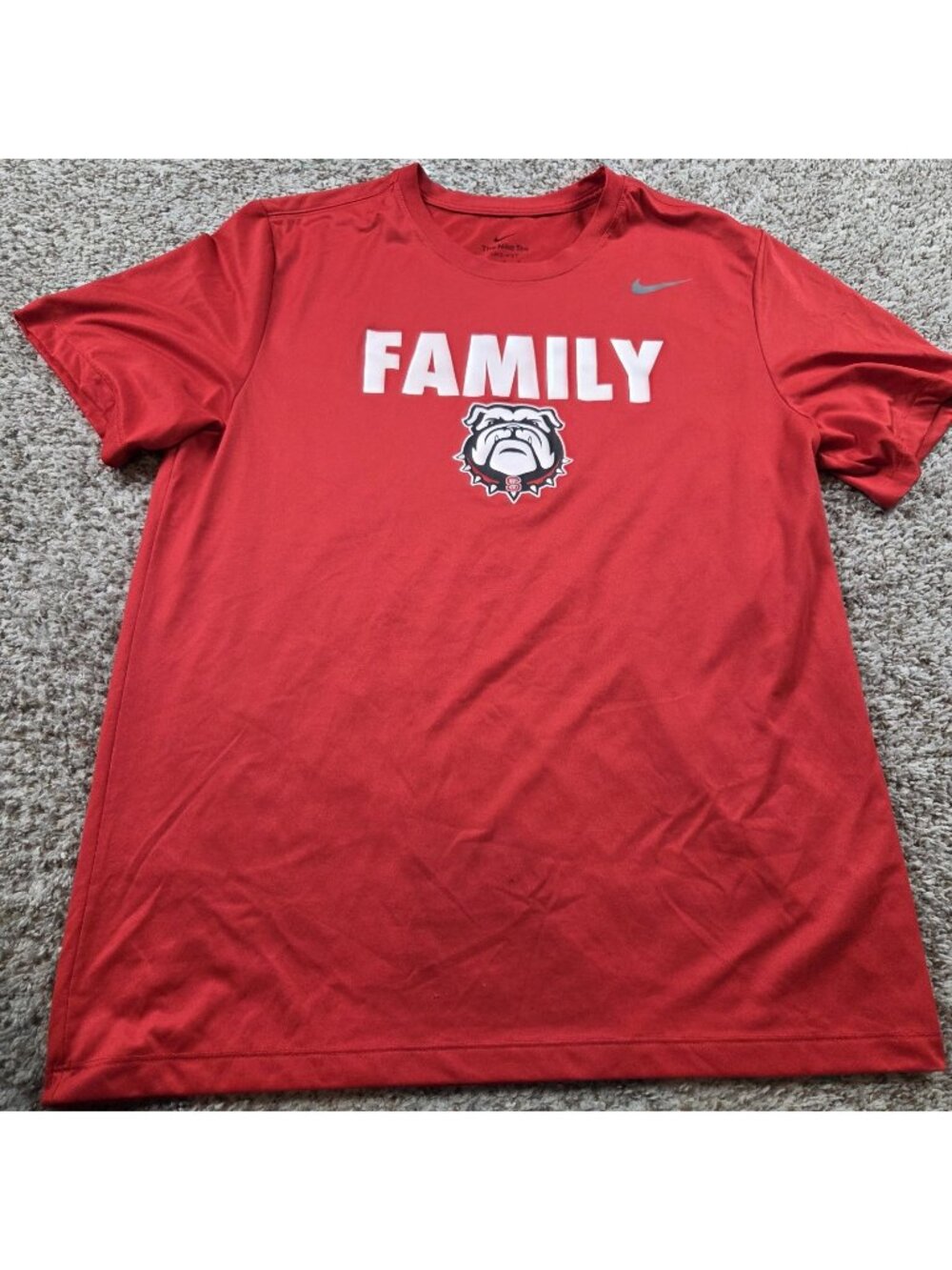 Nike Dri-FIT Georgia Bulldogs Family Graphic T-Shirt Red Adult Large